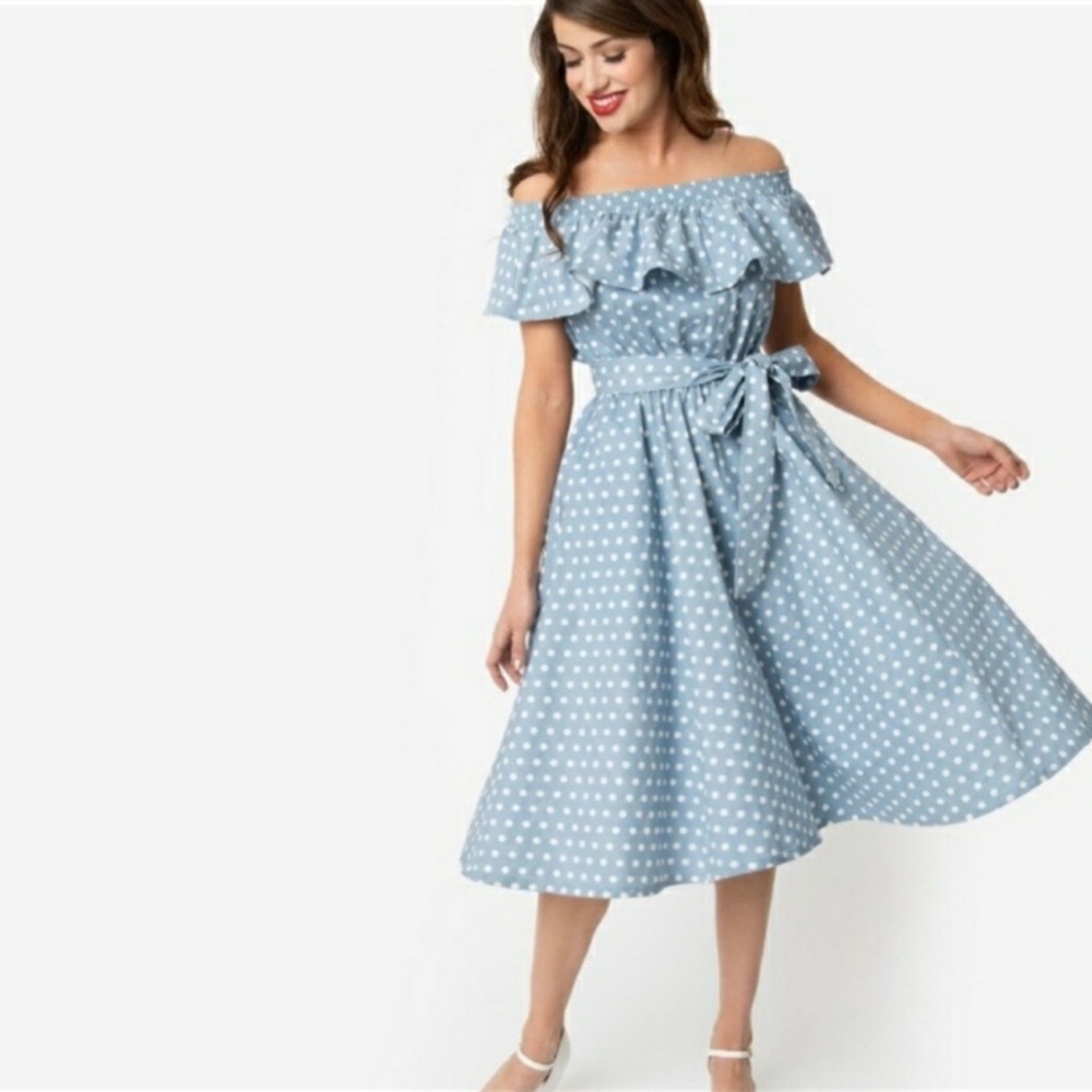 Off-Shoulder Ruffle Nashville Swing Dress